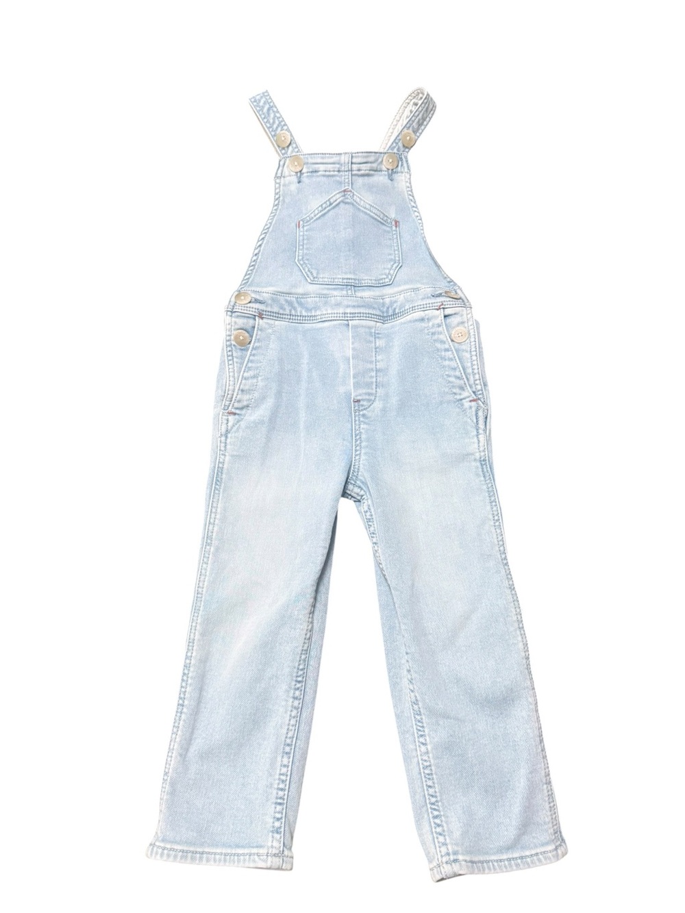 Faherty Light Blue Denim Girls Overalls - 4T